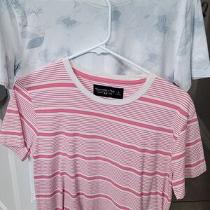 Abercrombie & Fitch Pink and Cream Striped Top